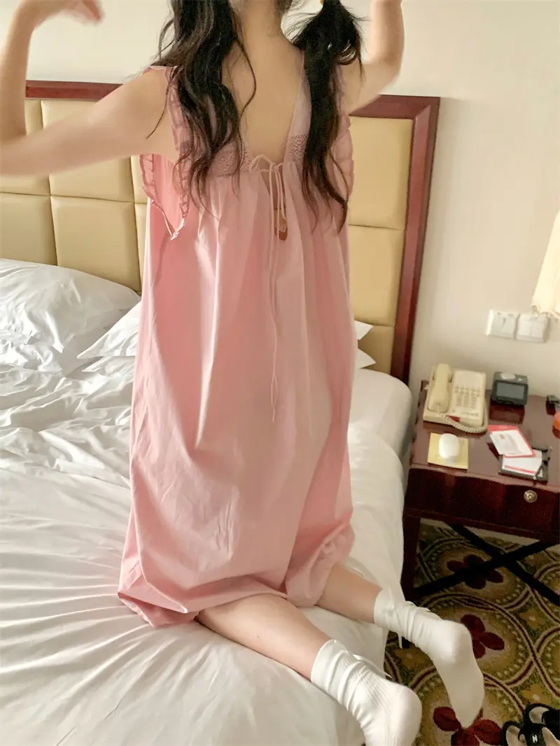 프랑스 스타일 레이스 V넥 홈웨어 상세 이미지 34