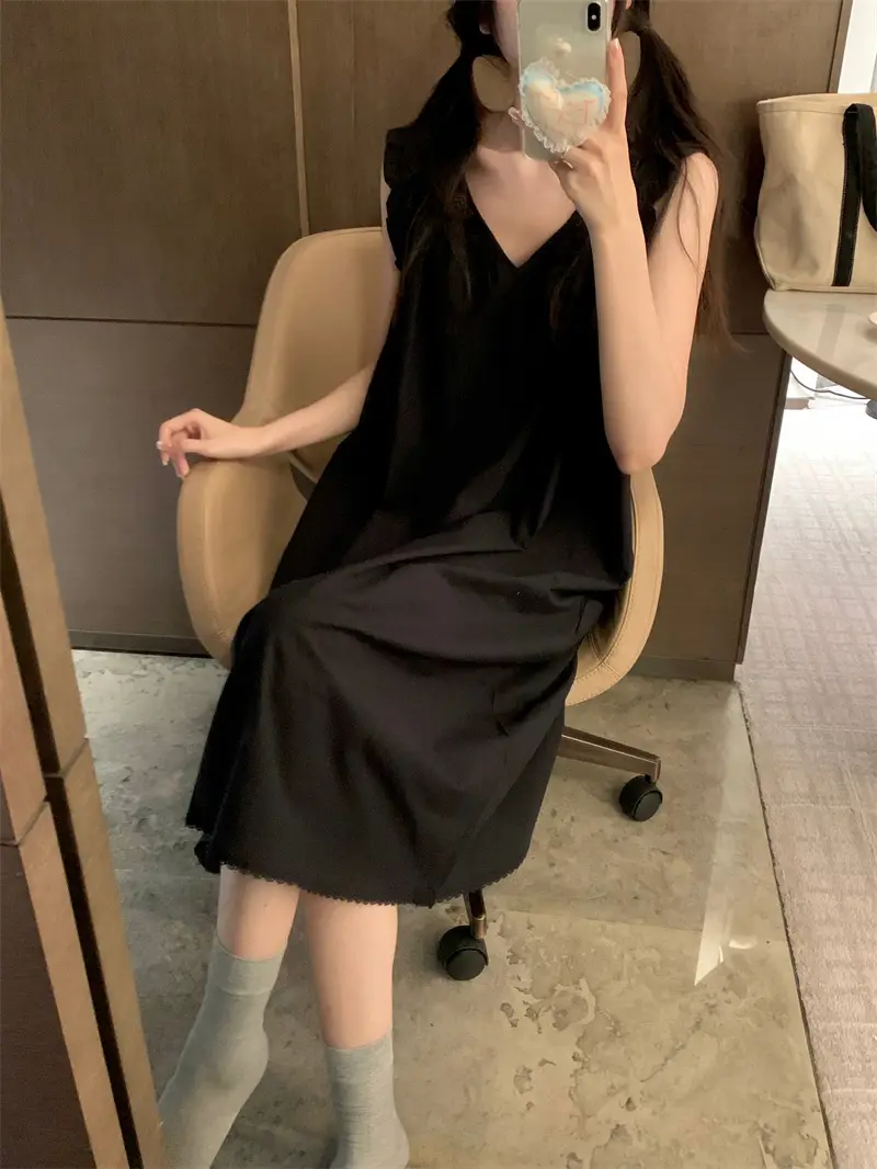 프랑스 스타일 레이스 V넥 홈웨어 상세 이미지 37