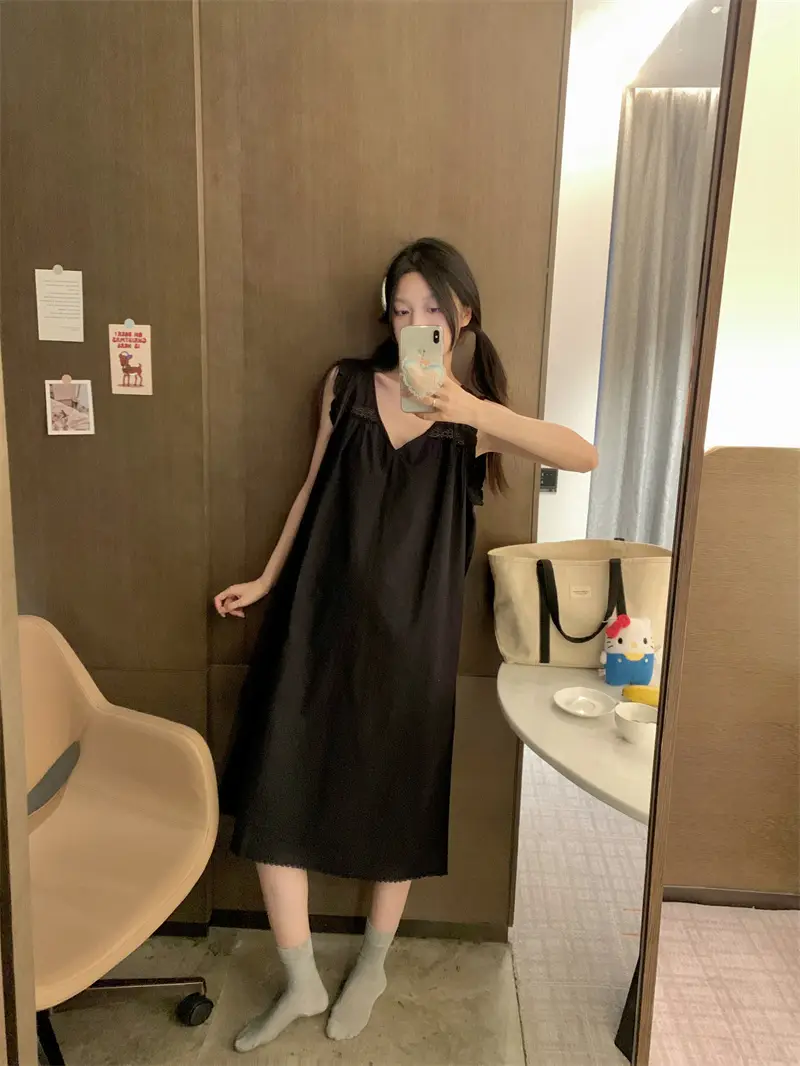 프랑스 스타일 레이스 V넥 홈웨어 상세 이미지 42