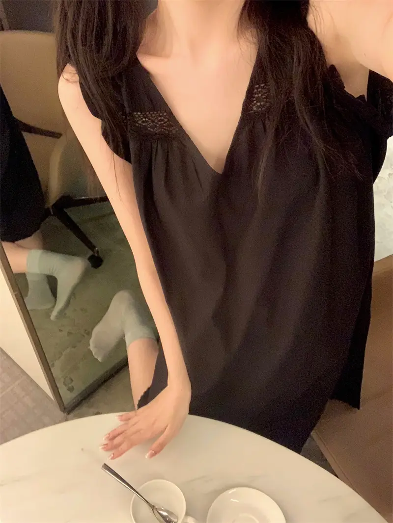 프랑스 스타일 레이스 V넥 홈웨어 상세 이미지 46