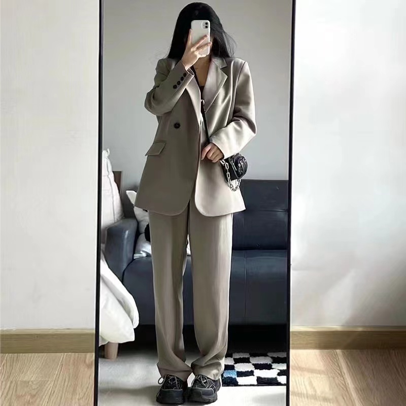 Fashionable casual high-end suit jacket for women 2024 spring and autumn new Korean style loose and slim two-piece suit suit