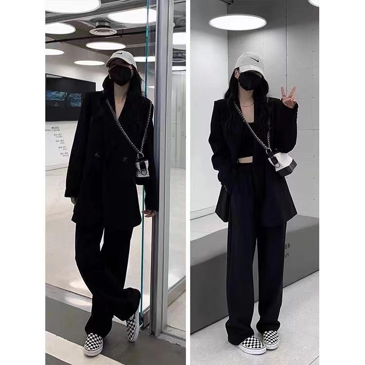 Fashionable casual high-end suit jacket for women 2024 spring and autumn new Korean style loose and slim two-piece suit suit