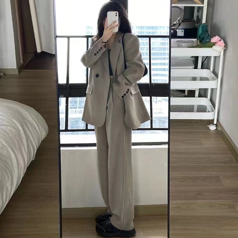 Fashionable casual high-end suit jacket for women 2024 spring and autumn new Korean style loose and slim two-piece suit suit