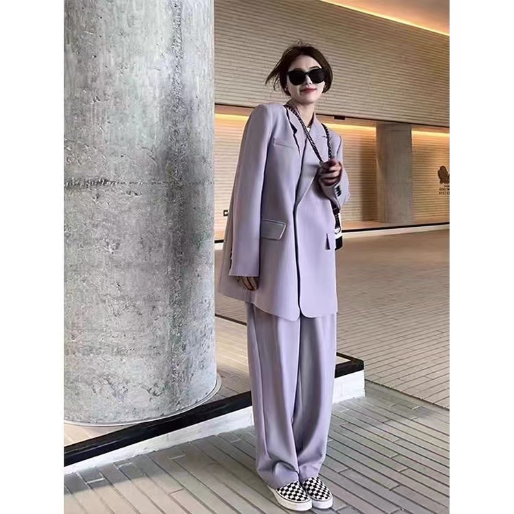 Fashionable casual high-end suit jacket for women 2024 spring and autumn new Korean style loose and slim two-piece suit suit