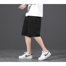 批发实拍夏季男士纯色纯棉舒适透气宽松休闲五分裤