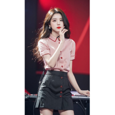 批发洋气减龄时尚炸街轻奢高级感名媛小香风多巴胺粉色衬衫套装裙女夏