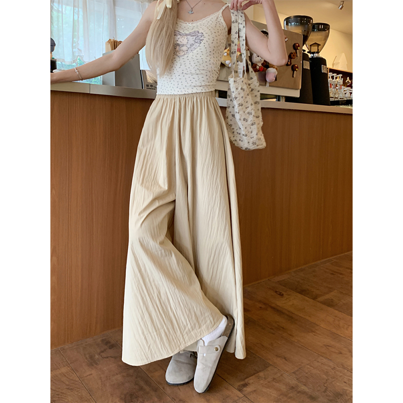 Three-dimensional waistline, high waist, slim and drapey Yamamoto pants, summer petite skirt pants, women's wide-leg pants