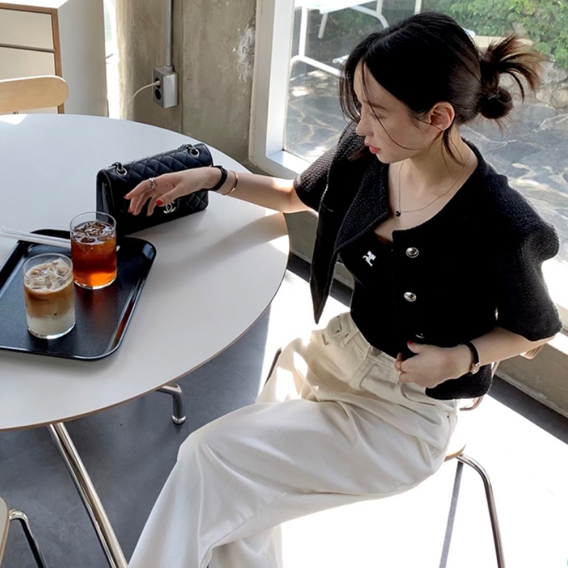 Xiaoxiangfeng short-sleeved coat commuting loose slimming short top