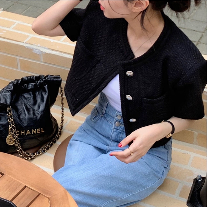 Xiaoxiangfeng short-sleeved coat commuting loose slimming short top