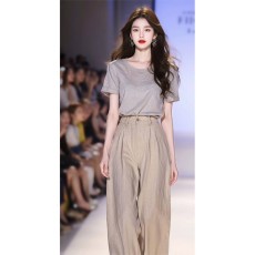 批发显瘦减龄时髦名媛气质高级感盐系轻熟休闲<b class='q'>职业</b>阔腿裤两件<b class='q'>套装</b>女夏