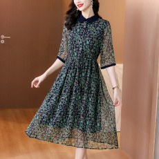 批发<b class='q'>时尚</b>贵夫人法式连衣裙<b class='q'>妈妈装</b>大码胖mm遮肚裙子夏季