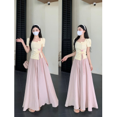 批发实拍大码女装夏季短袖气质设计感<b class='q'>T</b><b class='q'>恤</b>+高腰阔腿裤<b class='q'>裙</b>两件套装