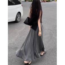 批发新款<b class='q'>莫代尔</b>垂坠感长裙到脚踝半身裙高腰显瘦垂感超长款女裙子夏