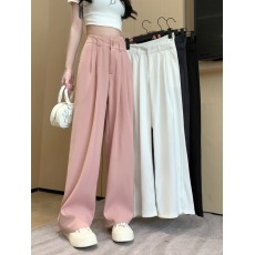 批发实拍阔腿裤<b class='q'>女</b>2026夏季垂感西装裤高腰显瘦设计感休闲直筒裤