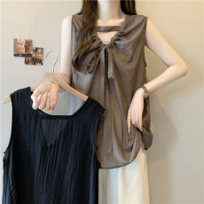 批发实拍 大码女装夏装新款设计感宽松显瘦正反两穿无袖背心上衣