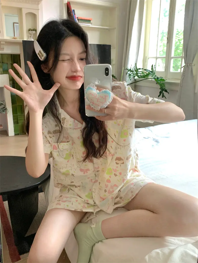 소녀 스타일 홈웨어 세트 상세 이미지 1