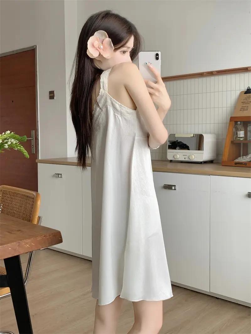 프렌치 샴페인 텍스처 레이스 홈웨어 세트 상세 이미지 3
