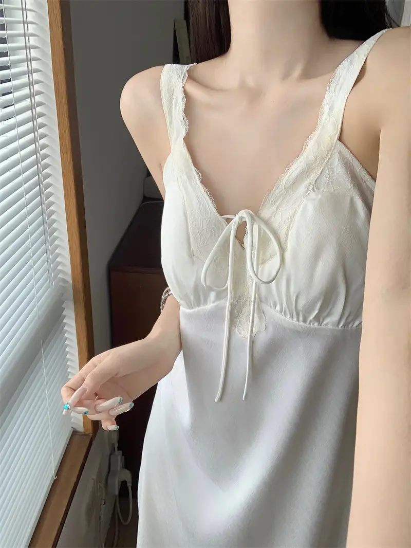 프렌치 샴페인 텍스처 레이스 홈웨어 세트 상세 이미지 5