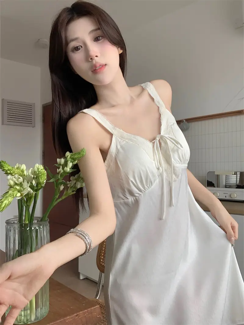 프렌치 샴페인 텍스처 레이스 홈웨어 세트 상세 이미지 6