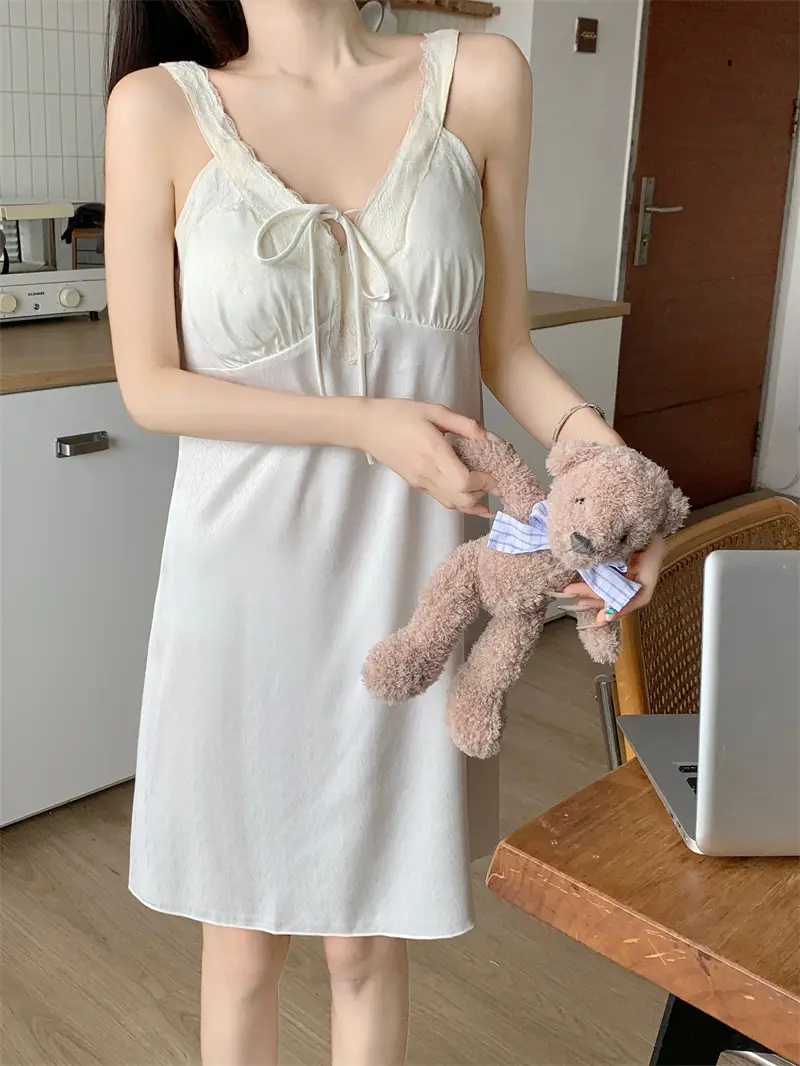 프렌치 샴페인 텍스처 레이스 홈웨어 세트 상세 이미지 7