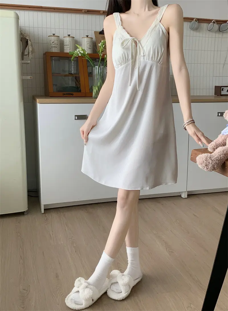 프렌치 샴페인 텍스처 레이스 홈웨어 세트 상세 이미지 8