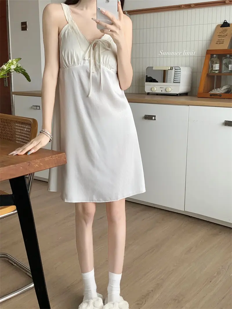 프렌치 샴페인 텍스처 레이스 홈웨어 세트 상세 이미지 14