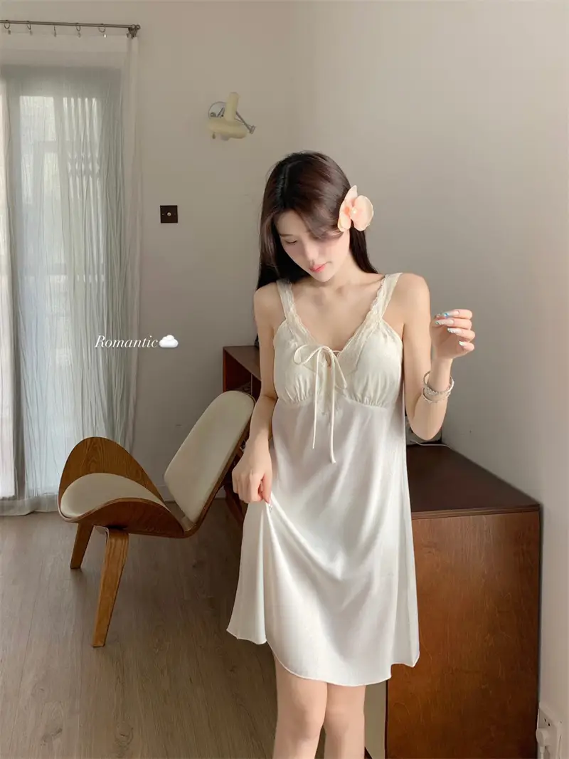 프렌치 샴페인 텍스처 레이스 홈웨어 세트 상세 이미지 15