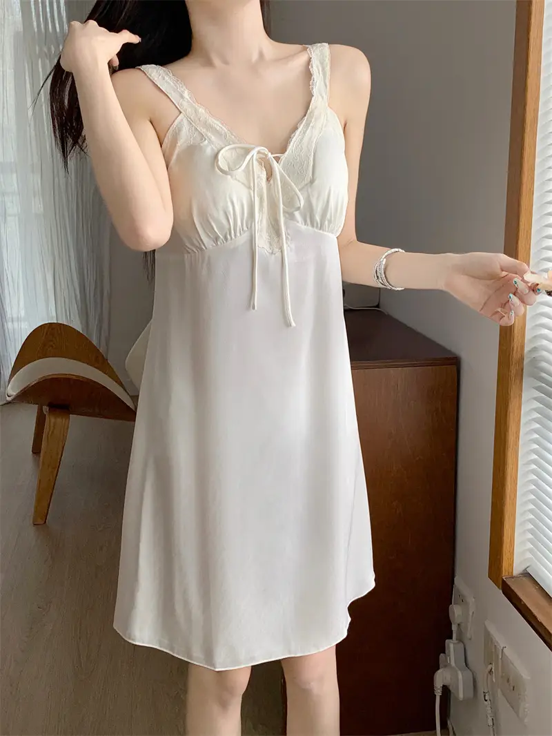 프렌치 샴페인 텍스처 레이스 홈웨어 세트 상세 이미지 16