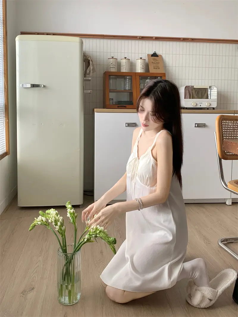 프렌치 샴페인 텍스처 레이스 홈웨어 세트 상세 이미지 18
