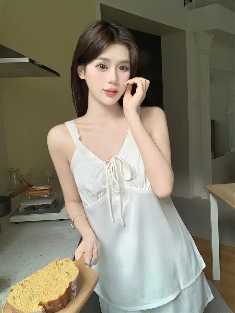 프렌치 샴페인 텍스처 레이스 홈웨어 세트 상세 이미지 20