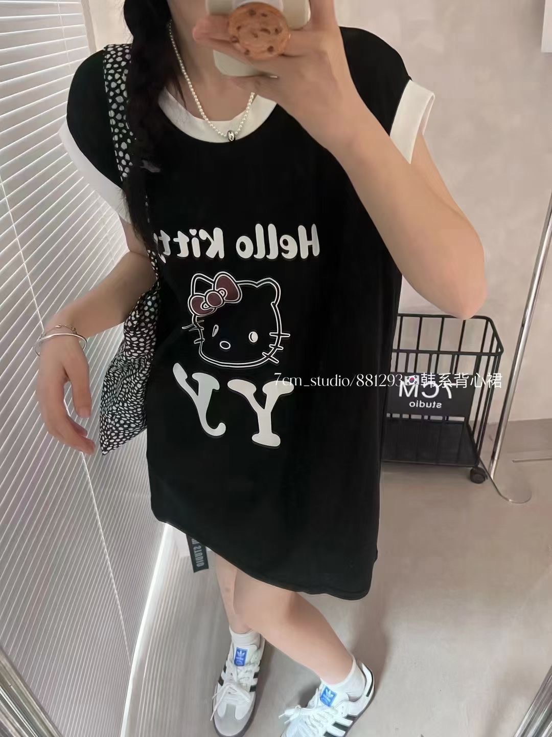 Summer new Korean style loose casual large version simple trendy long vest dress printed t-shirt dress