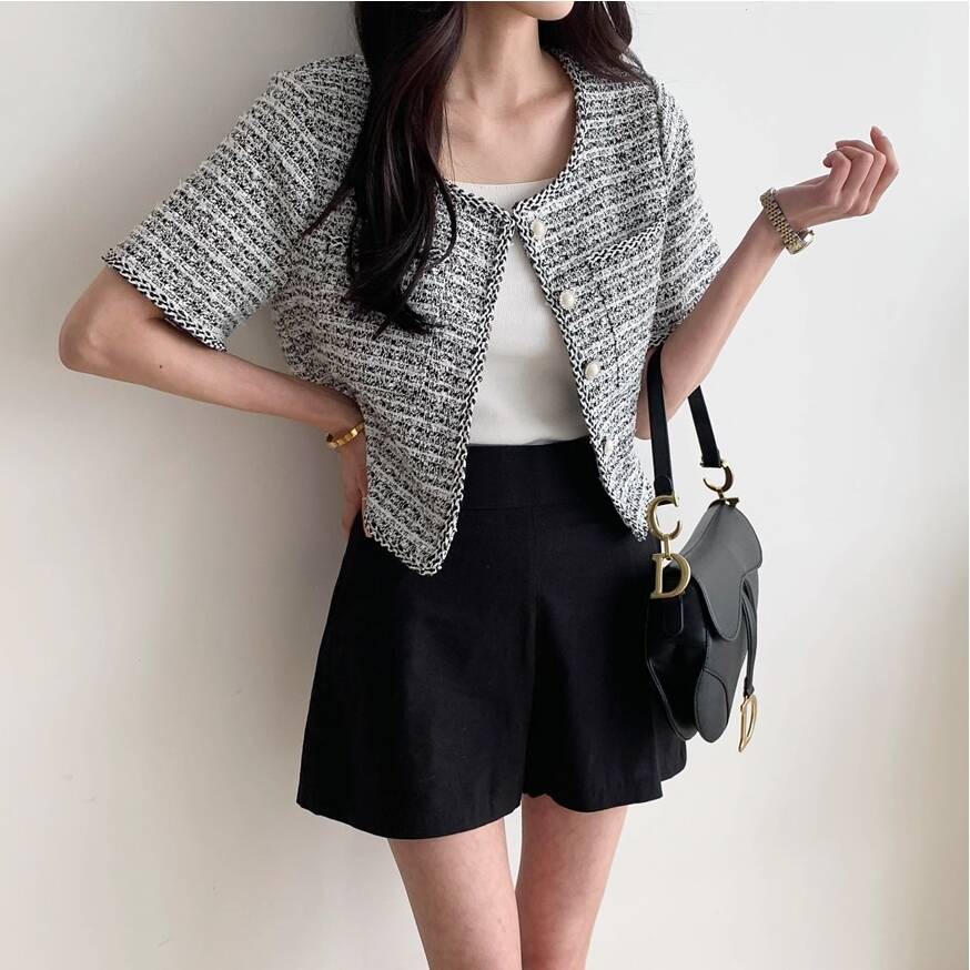 chic summer and spring new Korean short single-breasted coat cardigan with short-sleeved suit