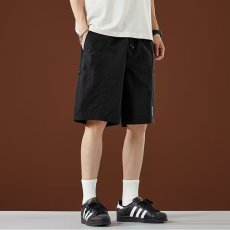 批发中国<b class='q'>风</b>短裤男士夏季薄款宽松直筒纯色休闲五分裤抽绳宽松运动裤子