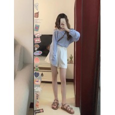 批发夏装多巴胺穿搭一整套茶系小个子炸街甜辣风上衣休闲裤时尚套装女