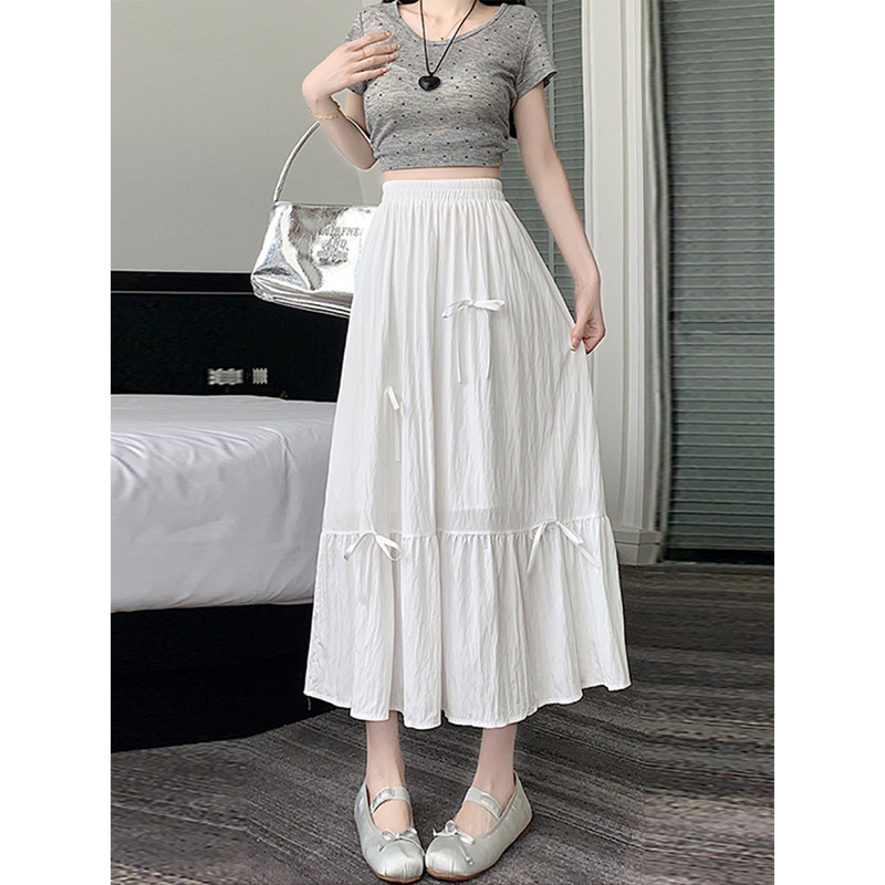 Tmall quality summer new bow skirt women's A-line long skirt