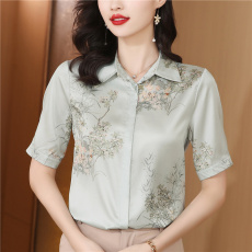 批发重磅真丝<b class='q'>上衣</b>女高端大簰<b class='q'>桑蚕丝</b>衬衫2026年春装新款中国风长袖小衫