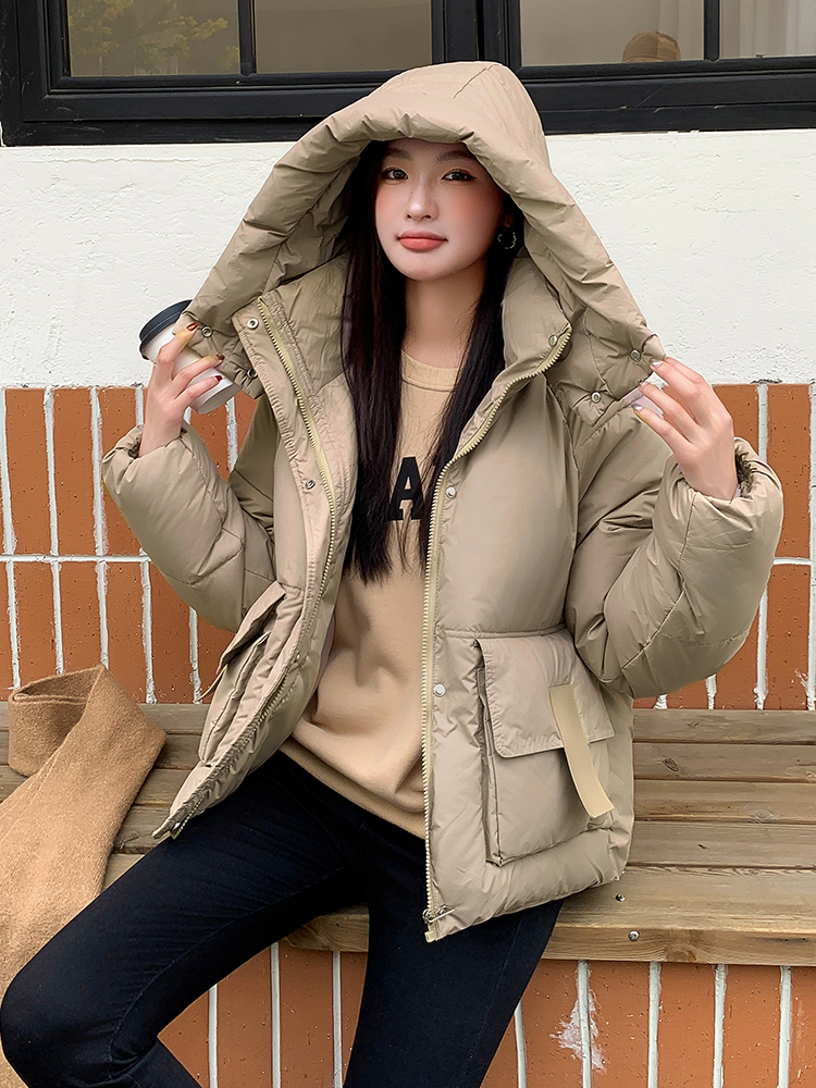 Korean design fake hooded two-piece loose long-sleeved cotton top