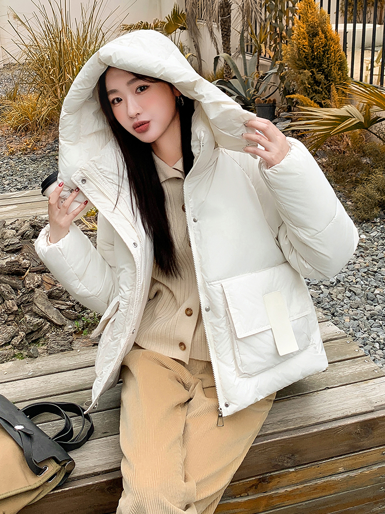 Korean design fake hooded two-piece loose long-sleeved cotton top