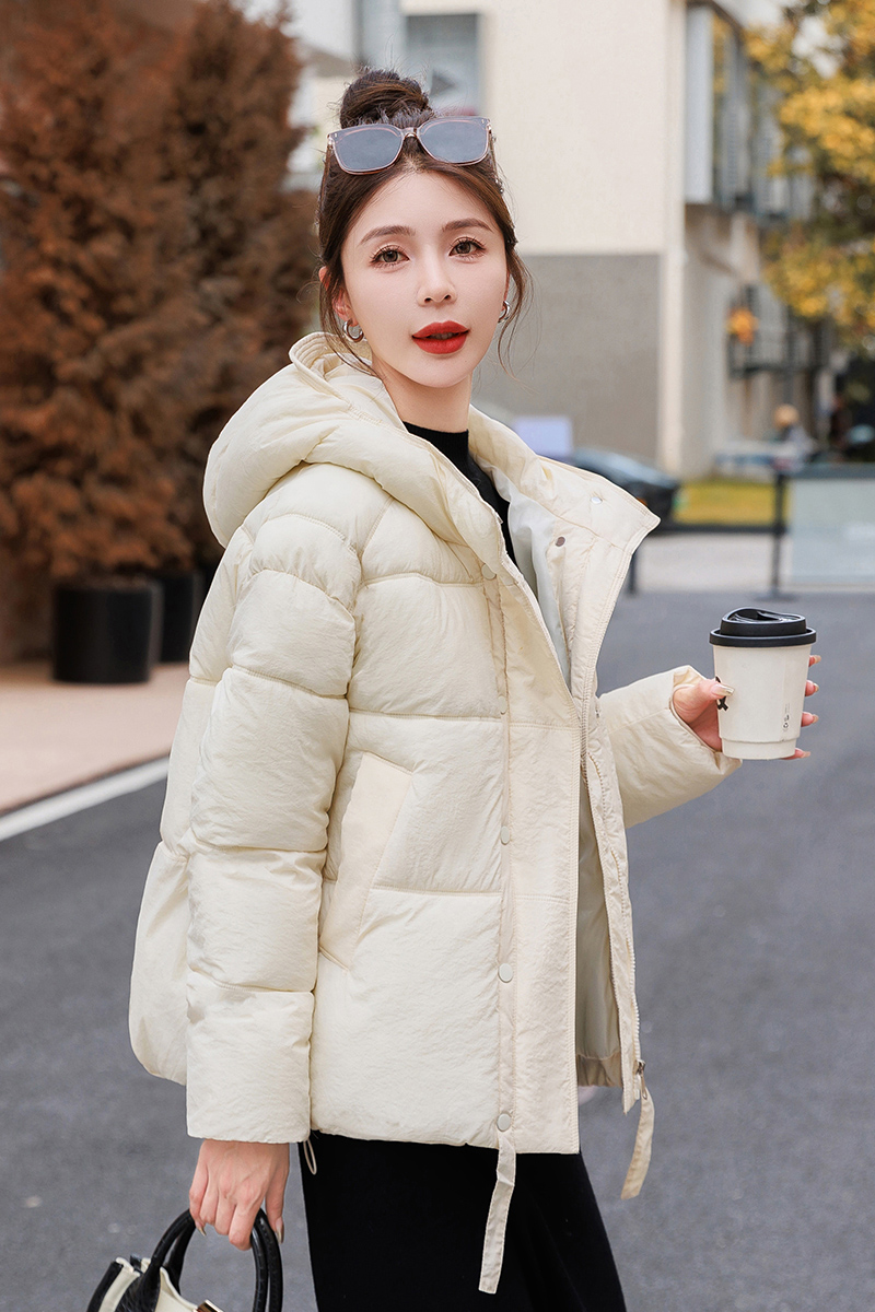 Real shot of down jacket for women 2024 new Korean version medium-length student cotton coat loose thickened cotton jacket warm jacket