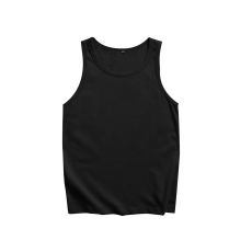 批发100%棉26支150g<b class='q'>夏</b>季休闲纯色无袖背心男洋气空白光版纯棉童装女潮