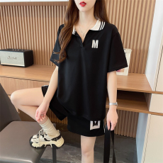 批发实拍抖音质量实价/后包领/纯棉/宽松洋气撞色运动服两件套