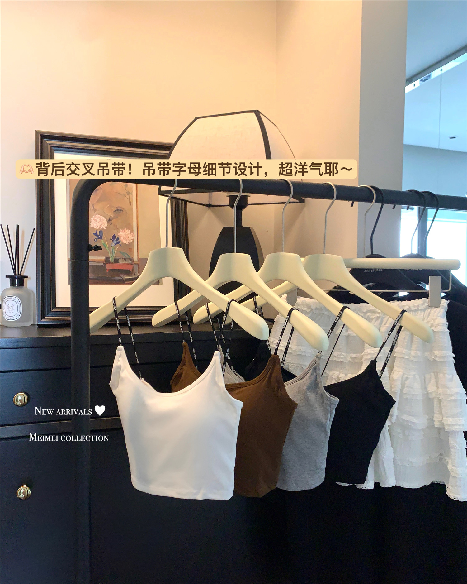 Real shot~ Fixed cup suspender strap beautiful back bra all-in-one vest with back cross backless tube top