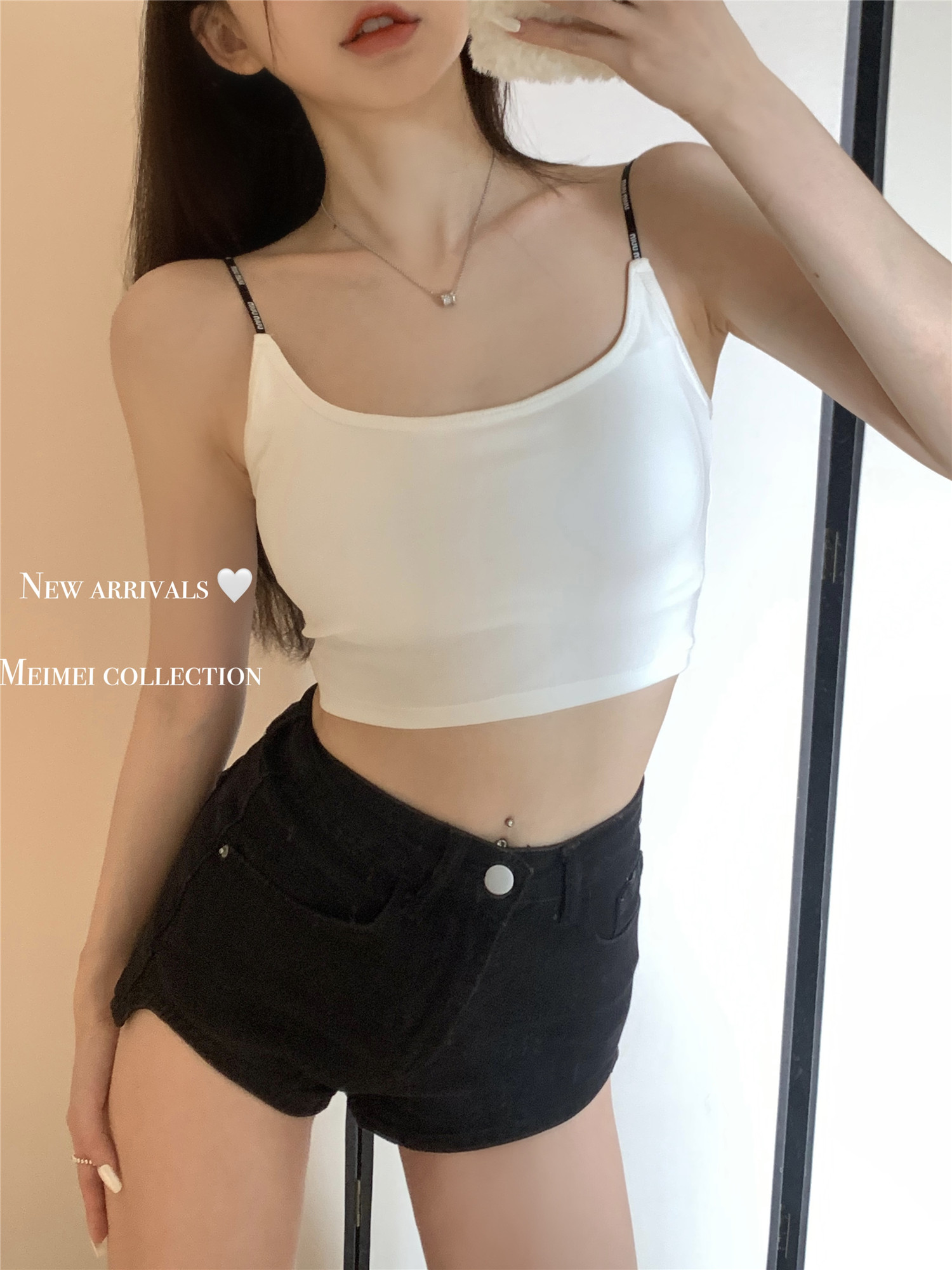 Real shot~ Fixed cup suspender strap beautiful back bra all-in-one vest with back cross backless tube top