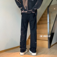 批发潮牌欧美街头裤子复古日系慵懒解勾<b class='q'>风</b>排扣牛仔裤宽松直筒微喇叭裤