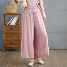 批发棉麻麻阔腿裤<b class='q'>女</b>高腰垂感休闲宽松亚麻直筒<b class='q'>长裤</b>子