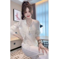 批发新中式国风刺绣盘扣外套女装新款夏季小个子显瘦洋气防晒开衫上衣