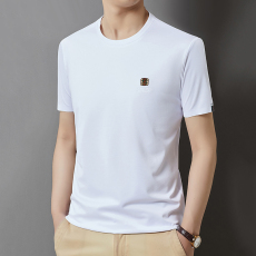 批发中年男士桑蚕丝短袖T恤衫爸爸装夏季无痕翻领<b class='q'>商务</b>休闲POLO衫