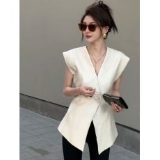 批发欧货洋气时髦西装马甲女薄款夏季2026新款马夹无袖上衣外搭高级感