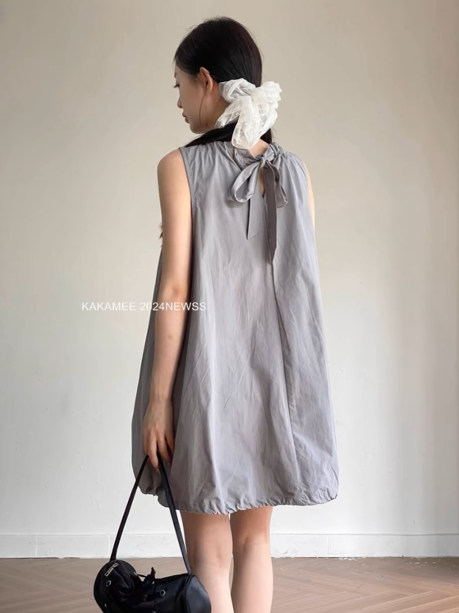 KAKAMEE cartoon spray painting age-reducing vest dress 2024 summer new Korean style age-reducing sleeveless skirt thin