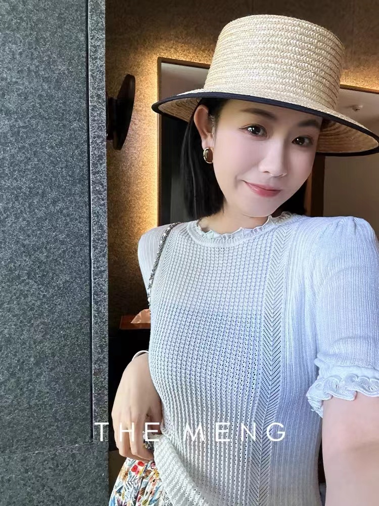 梦梦THEMENG 甜梦 夏季舒适时尚简洁大方百搭短袖纯色圆领T恤女